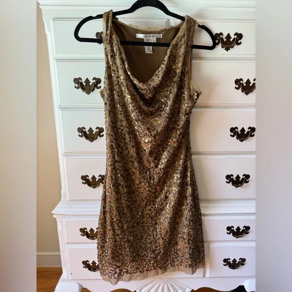 Max Studio | Dresses | Max Studio Gold Sequin Backless Dress | Poshmark